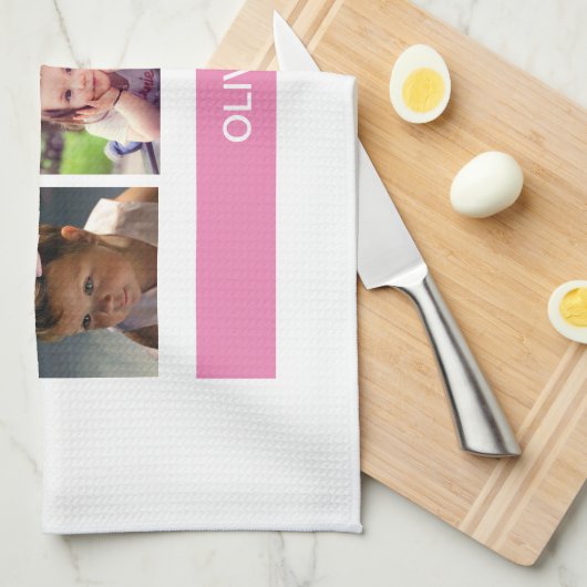 Pastel Pink Aangepaste foto - Aangepast op maat Theedoek (Quarter Fold)