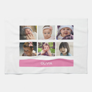 Pastel Pink Aangepaste foto - Aangepast op maat Theedoek