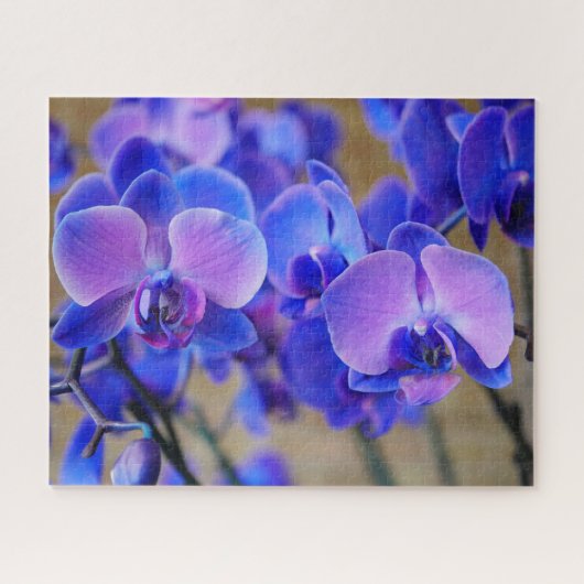Pastel Pink and Blue Orchidées Jigsaw Puzzle (Horizontal)