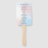 Pastel Pink and Blue Waterverf Wedding Programme Handwaaier (Achterkant)
