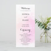 Pastel Pink and Cream Sparkling Wedding Programme (Debout devant)