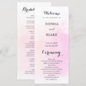 Pastel Pink and Cream Sparkling Wedding Programme (Devant / Derrière)