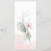 Pastel Pink and Green Roses Wedding Menu (Achterkant)