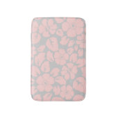 Pastel Pink and Grey Floral Monogram Badmat (Voorkant Verticaal)