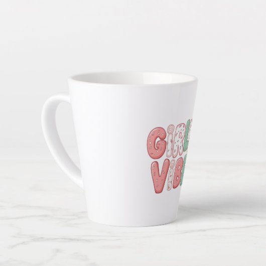 Pastel Pink and Teal Girly Aesthetic Latte Mok (Linkerhoek)