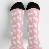 Pastel Pink And White Bunny Pattern Cute Easter Sokken (Top)