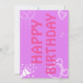Pastel Pink Anniversaire Bliss invitations (Dos)