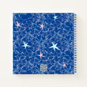 Pastel Pink Aqua Stars sur Blue Sketchbook Journal (Dos)