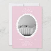 Pastel Pink Baby Faire-part de naissance Card (Devant)