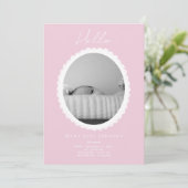 Pastel Pink Baby Faire-part de naissance Card (Debout devant)