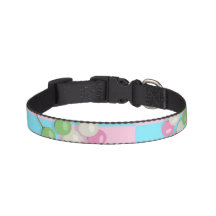 Pastel Pink Blue À damiers Dango Chien Collier