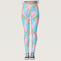 Pastel Pink Blue À damiers Dango Leggings
