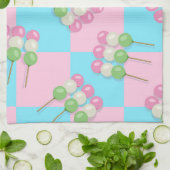 Pastel Pink Blue À damiers Dango Serviettes de cui (Plié)