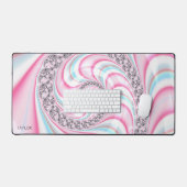 Pastel Pink Blue Candy Cane Spiral Fractal Bureaumat (Keyboard & Muis)