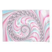 Pastel Pink Blue Candy Cane Spiral Fractal Kussensloop (Voorkant)