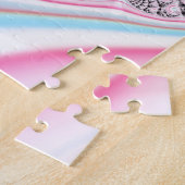 Pastel Pink Blue Candy Cane Spiral Fractal Legpuzzel (Zijkant)