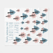 Pastel Pink Blue Cookie Bell Star Trees Kerstmis Fleece Deken (Voorkant (Horizontaal))