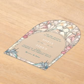 Pastel pink blue floral acrylic invitation (Poser)