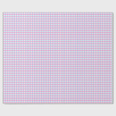 Pastel Pink Blue Gingham geruite cheque Cadeaupapier (Vlak)
