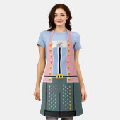 Pastel Pink Blue Monogram Nutkraker Schort (Gedragen)