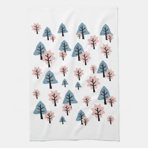 Pastel Pink Blue Tree Cookie Bell Star Kerstmis Theedoek