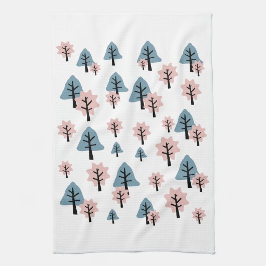 Pastel Pink Blue Tree Cookie Bell Star Kerstmis Theedoek (Verticaal)