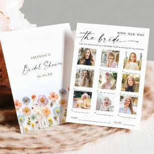 Pastel Pink Boho Fleur sauvage carte de jeu nuptia