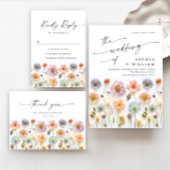 Pastel Pink Boho Fleur sauvage carte de jeu nuptia