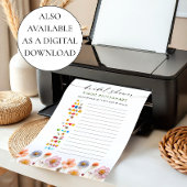 Pastel Pink Boho Fleur sauvage carte de jeu nuptia