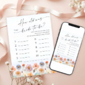 Pastel Pink Boho Fleur sauvage carte de jeu nuptia