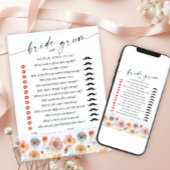 Pastel Pink Boho Fleur sauvage carte de jeu nuptia