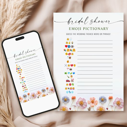 Pastel Pink Boho Fleur sauvage carte de jeu nuptia