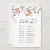 Pastel Pink Boho Fleur sauvage Numéro de table du (Devant)