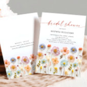 Pastel Pink Boho Wild Flowers Vrijgezellenfeest Kaart