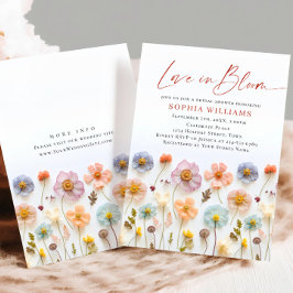 Pastel Pink Boho Wild Flowers Vrijgezellenfeest Kaart