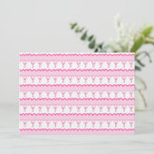 Pastel Pink Bow Seamless Pattern – Cute Aesthetic  Kaart (Staand voorkant)
