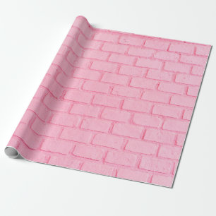 Pastel pink brick background wall texture. Pink re Cadeaupapier