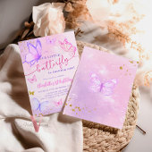 Pastel Pink Butterfly Invitation d'anniversaire