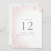 Pastel Pink Cherry Blossom mariage numéro de table (Devant)