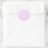 Pastel Pink  Chevron Stripes Round Sticker (Tas)