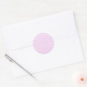 Pastel Pink  Chevron Stripes Round Sticker (Envelop)