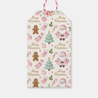 Pastel Pink Christmas Delight Cadeaulabel