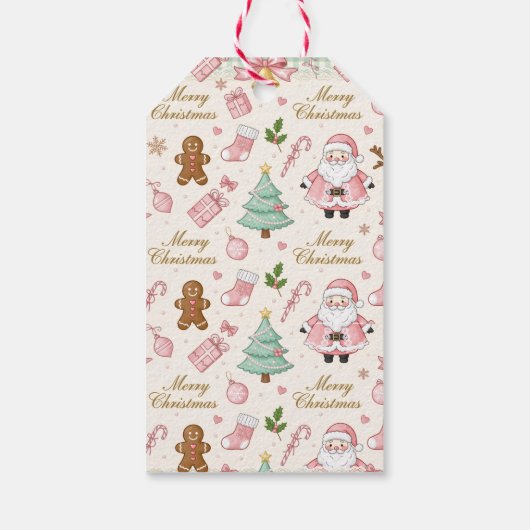 Pastel Pink Christmas Delight Cadeaulabel (Achterkant)