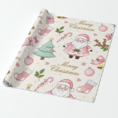 Pastel Pink Christmas Delight Cadeaupapier (Uitgerold)