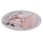 Pastel Pink Christmas Santa Cutting Board Snijplank (Hoek)