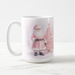 Pastel Pink Christmas Santa  Koffiemok