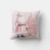 Pastel Pink Christmas Santa  Kussen (Voorkant)
