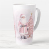 Pastel Pink Christmas Santa  Latte Mok (Rechterhoek)