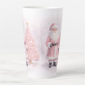 Pastel Pink Christmas Santa  Latte Mok (Voorkant)