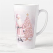 Pastel Pink Christmas Santa  Latte Mok (Rechts)